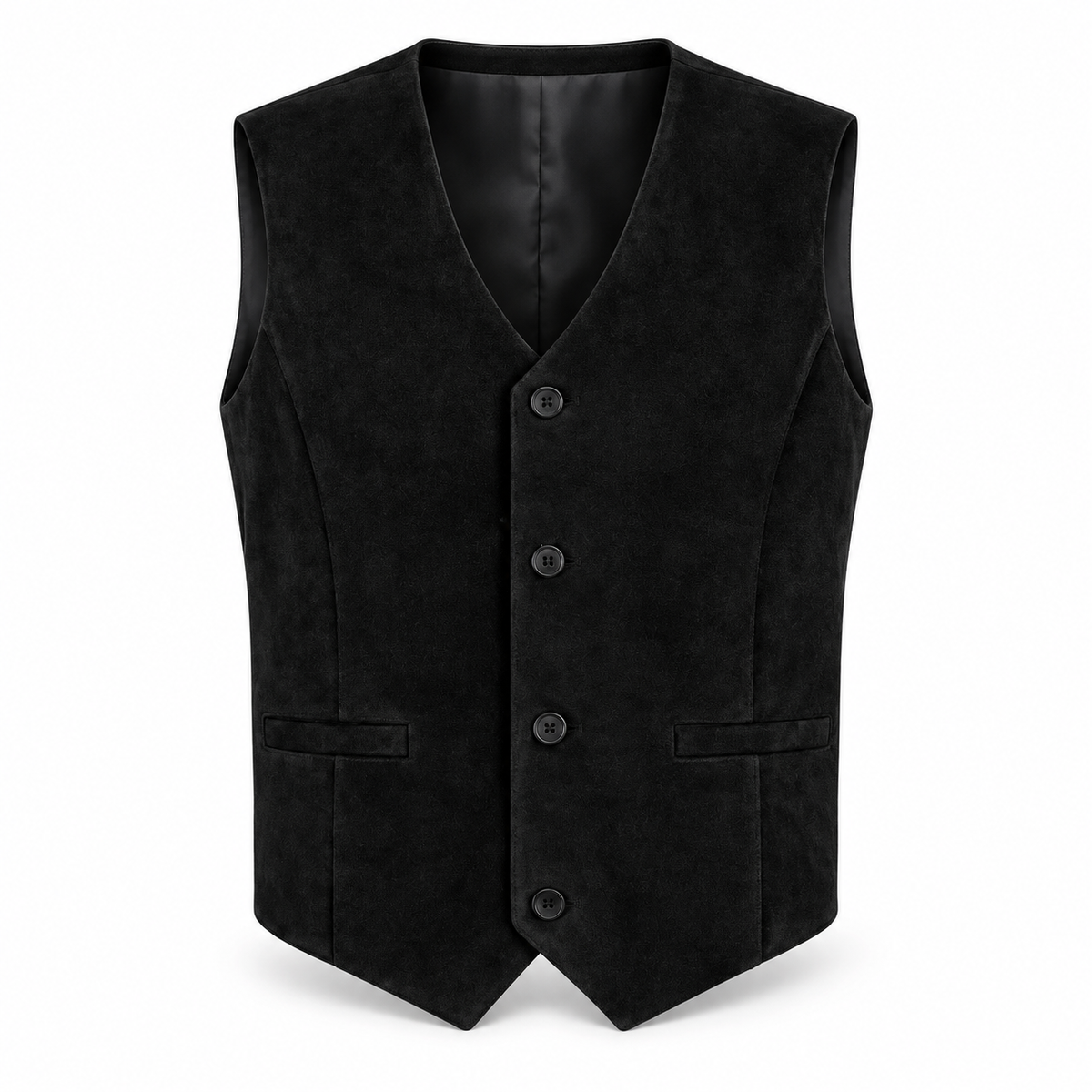 Men's Premium Black Suede Original Leather Vest Coat