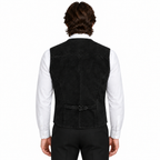 Men's Premium Black Suede Original Leather Vest Coat
