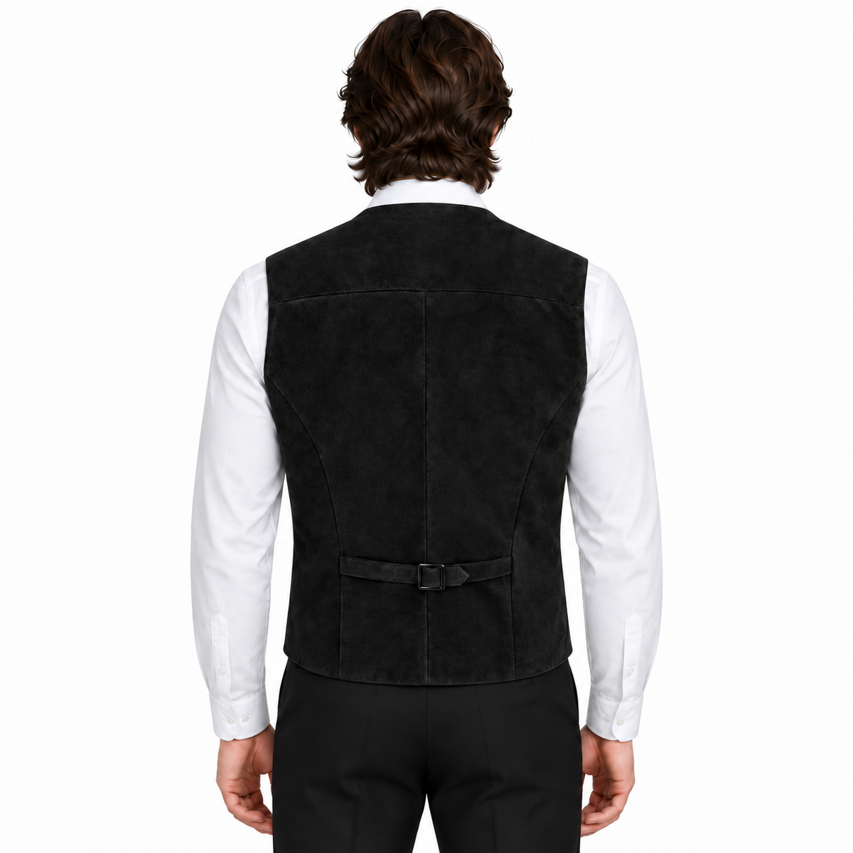 Men's Premium Black Suede Original Leather Vest Coat
