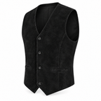 Men's Premium Black Suede Original Leather Vest Coat