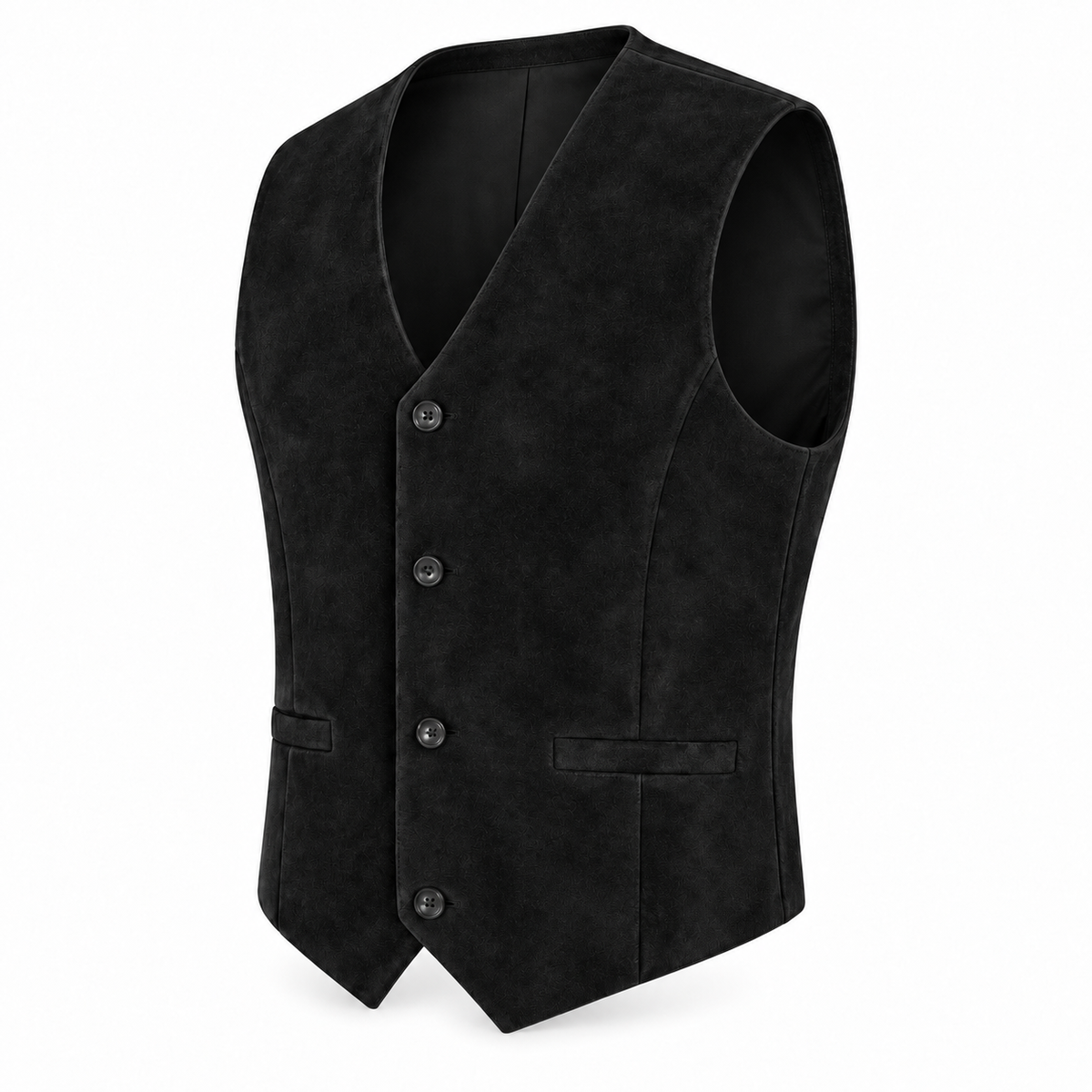 Men's Premium Black Suede Original Leather Vest Coat