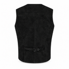 Men's Premium Black Suede Original Leather Vest Coat