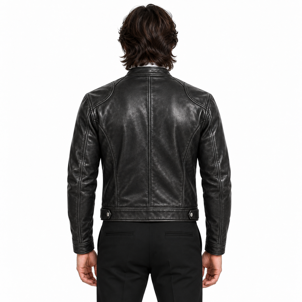 Men's Black Lambskin Café Racer Leather Jacket