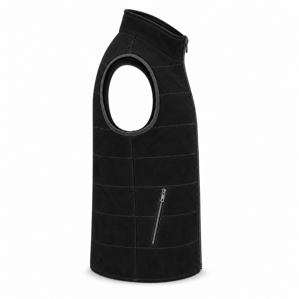 Men Black Premium Original Suede Leather Vest Coat