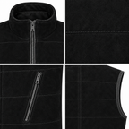 Men Black Premium Original Suede Leather Vest Coat