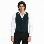 Men's Premium Navy Blue Original Suede Leather Vest Coat