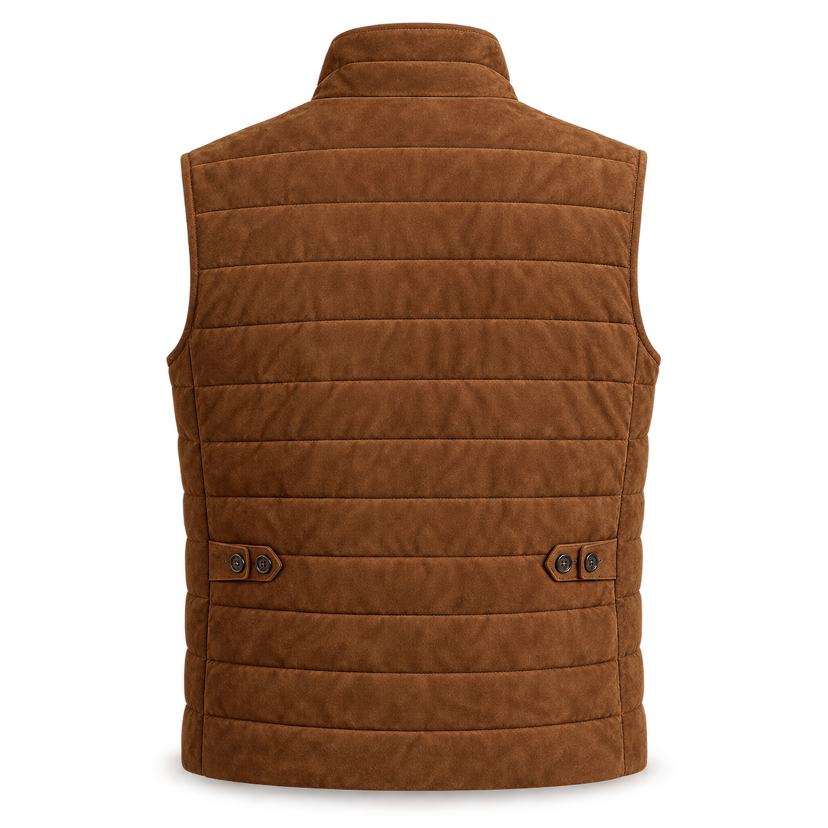 Men's Premium Brown Original Suede Leather Vest Coat