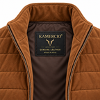 Men's Premium Brown Original Suede Leather Vest Coat
