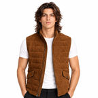Men's Premium Brown Original Suede Leather Vest Coat