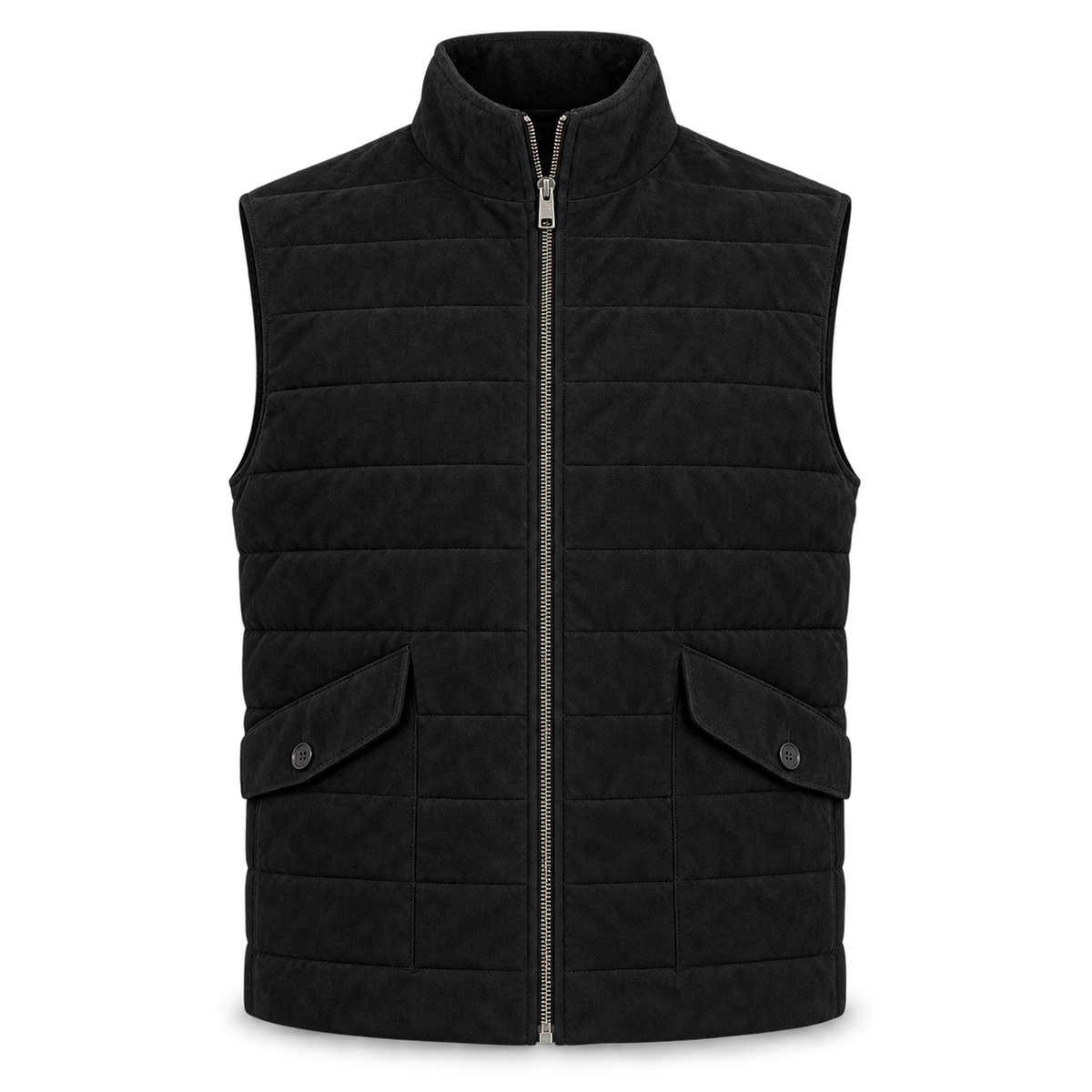 Men's Premium Black Original Suede Leather Vest Coat
