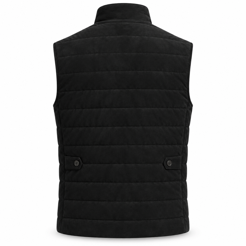 Men's Premium Black Original Suede Leather Vest Coat