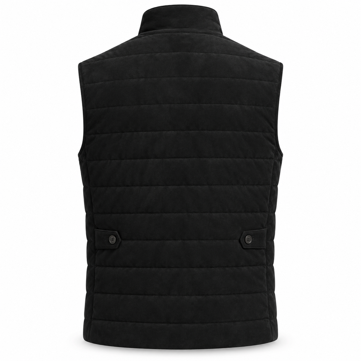 Men's Premium Black Original Suede Leather Vest Coat