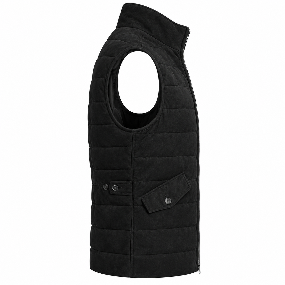 Men's Premium Black Original Suede Leather Vest Coat