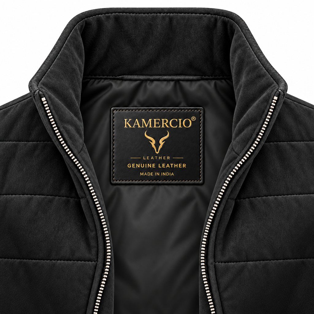 Men's Premium Black Original Suede Leather Vest Coat