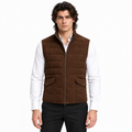 Men's Premium Dark Brown Original Suede Leather Vest Coat