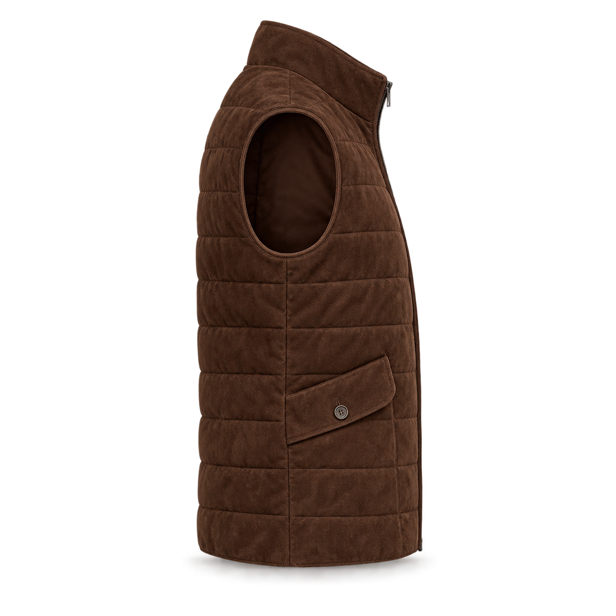 Men's Premium Dark Brown Original Suede Leather Vest Coat
