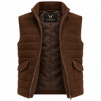 Men's Premium Dark Brown Original Suede Leather Vest Coat