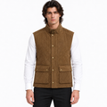 Men's Diamond Quilted Premium Brown Original Suede Leather Vest Coat