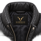 Men's Premium Black Original Leather Quilted Puffer Vest Coat