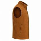 Men's Brown Premium Original Stand-Collar Zip Suede Leather Vest Coat