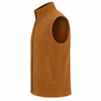Men's Brown Premium Original Stand-Collar Zip Suede Leather Vest Coat