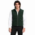 Men’s Premium Green Quilted Zip-Up Original Suede Leather Vest Coat