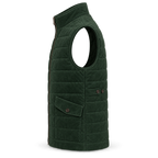 Men’s Premium Green Quilted Zip-Up Original Suede Leather Vest Coat