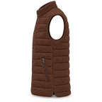 Men’s Premium Brown Quilted Stand-Collar Original Suede Leather Vest Coat
