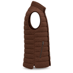 Men’s Premium Brown Quilted Stand-Collar Original Suede Leather Vest Coat