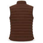 Men’s Premium Brown Quilted Stand-Collar Original Suede Leather Vest Coat