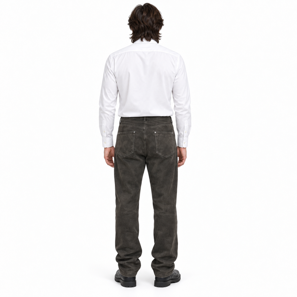 Men’s Premium Original Grey Suede Leather Pant