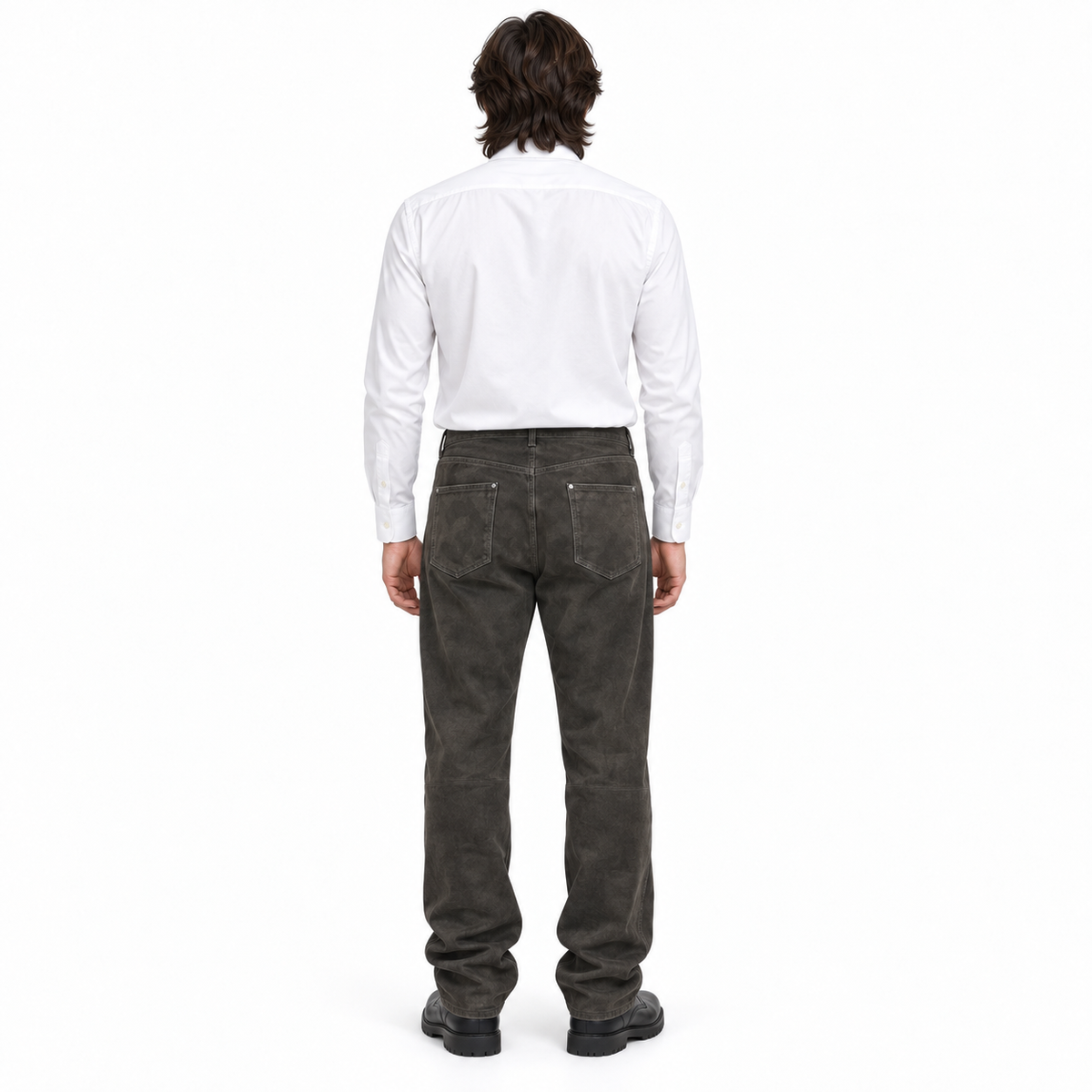Men’s Premium Original Grey Suede Leather Pant