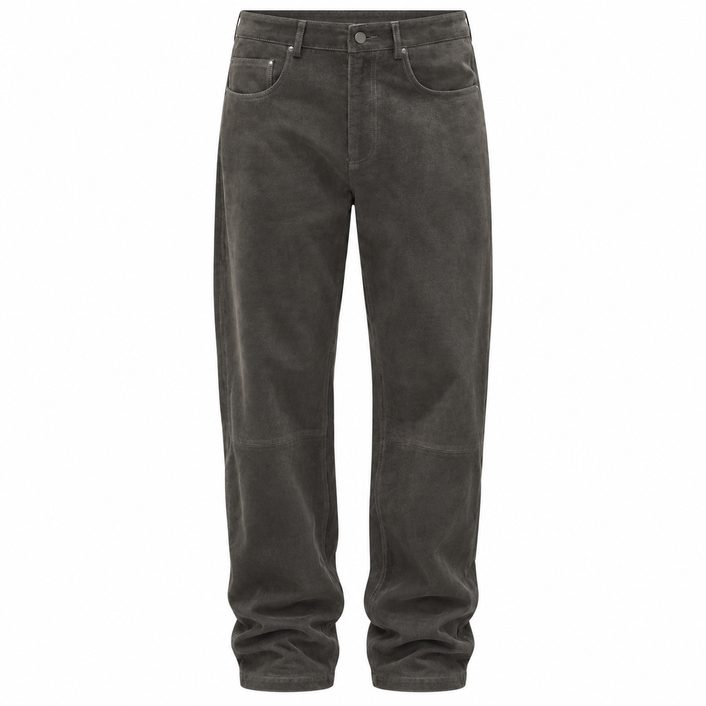 Men’s Premium Original Grey Suede Leather Pant