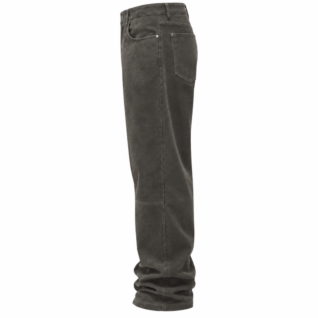 Men’s Premium Original Grey Suede Leather Pant