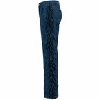 Men Premium Original Blue Suede Leather Fringe Pant