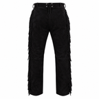 Men Premium Original Black Suede Leather Fringe Pant