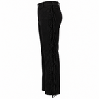 Men Premium Original Black Suede Leather Fringe Pant