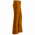 Men Brown Premium Original Suede Leather Fringe Pant