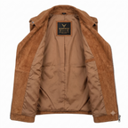 Men's Premium Brown Zip Biker Original Suede Leather Vest Coat