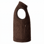 Men's Premium Dark Brown Zip-Front Original Suede Leather Vest Coat