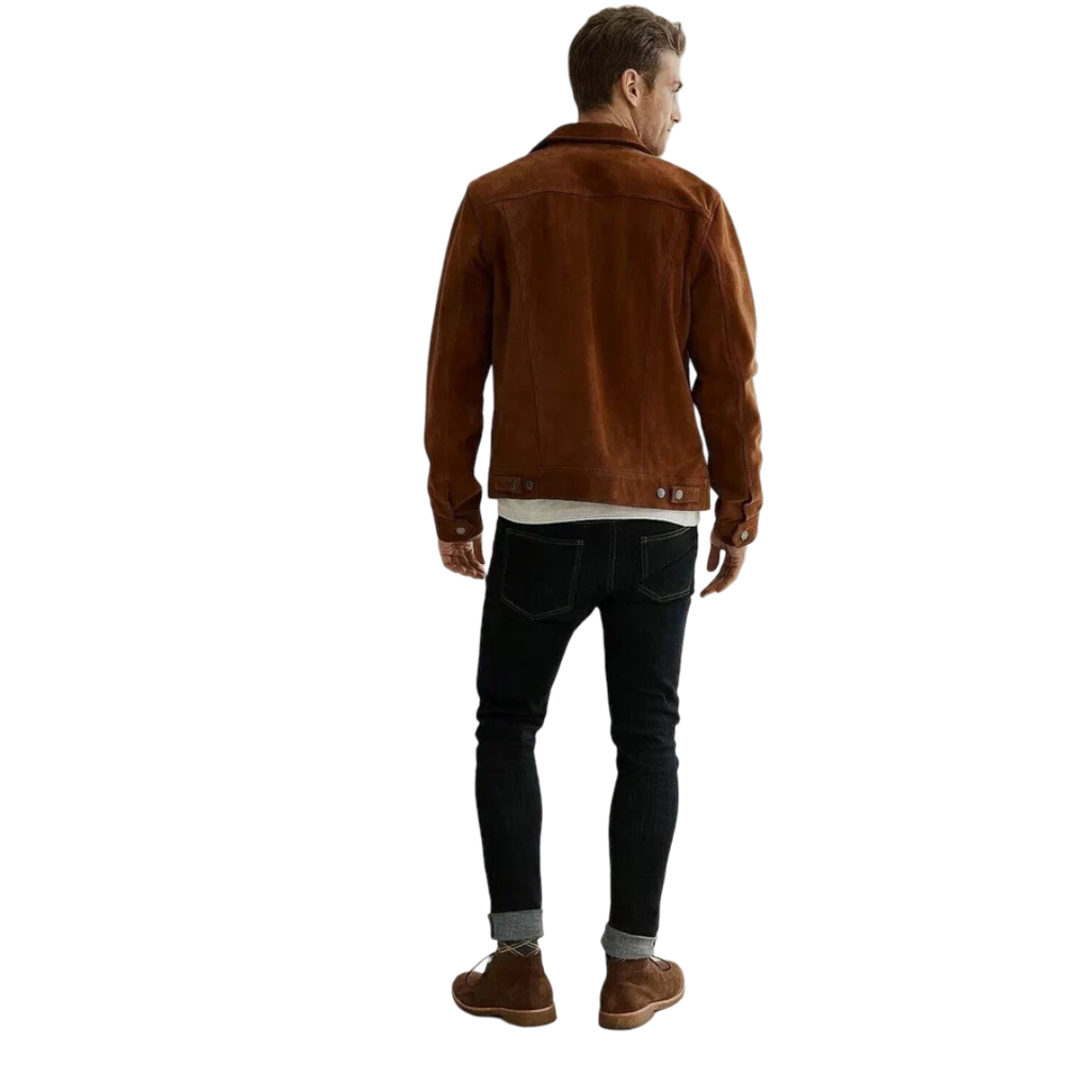 Men's Brown Original Suede Leather Shirt — Premium Leather