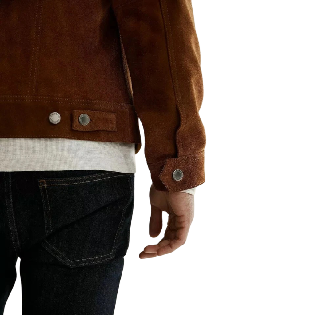 Men's Brown Original Suede Leather Shirt — Premium Leather