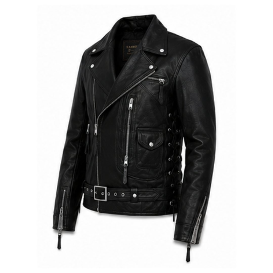 T2 Biker Leather Jacket — Iconic Motorcycle Style in Premium Leather