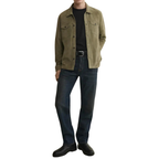 Men's Premium Olive Green Original Suede Leather Shirt — Relaxed Overshirt Style in Premium Leather