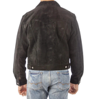 Men's Premium Dark Brown Original Suede Leather Shirt — Dual Pocket Western Style in Premium Leather