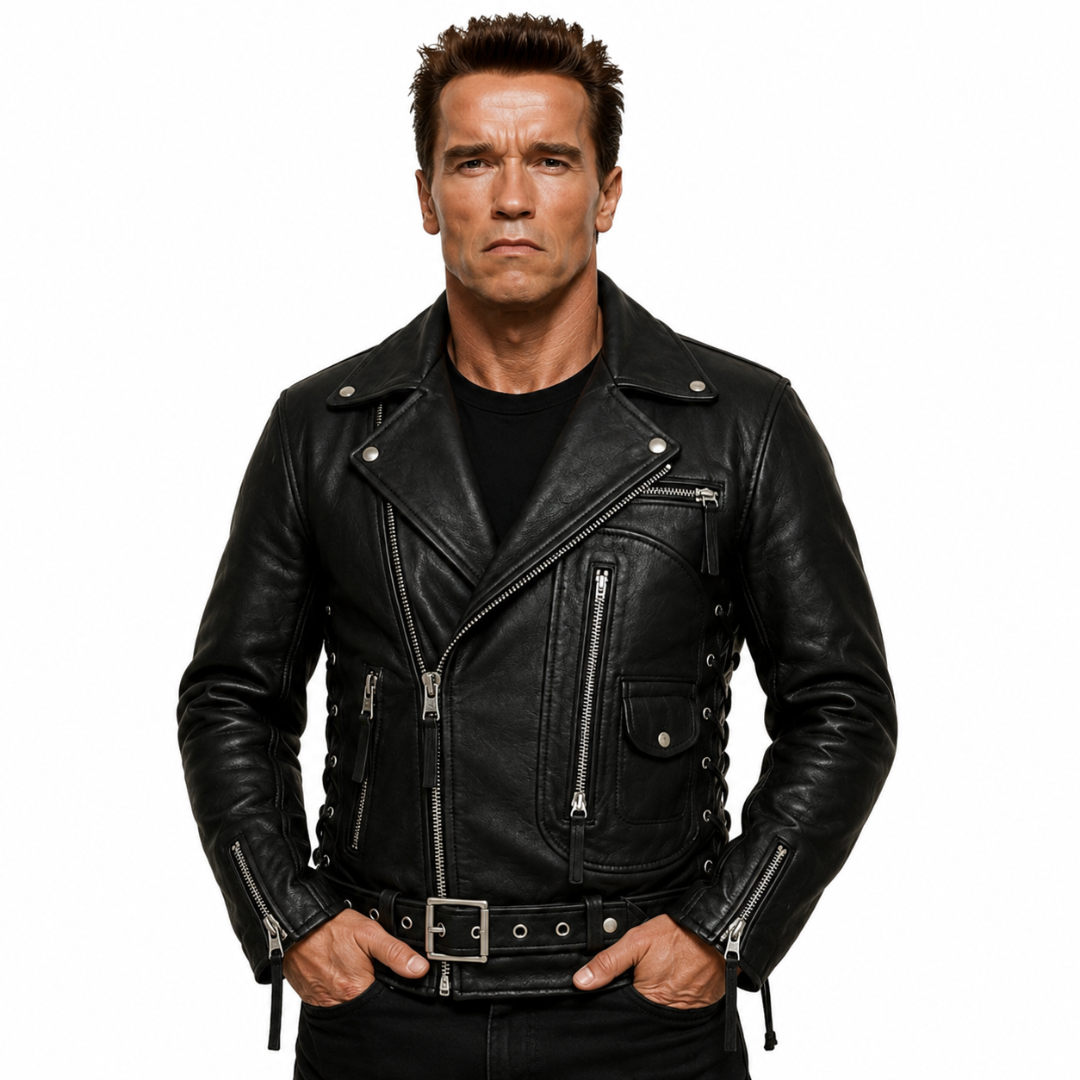 T2 Biker Leather Jacket — Iconic Motorcycle Style in Premium Leather