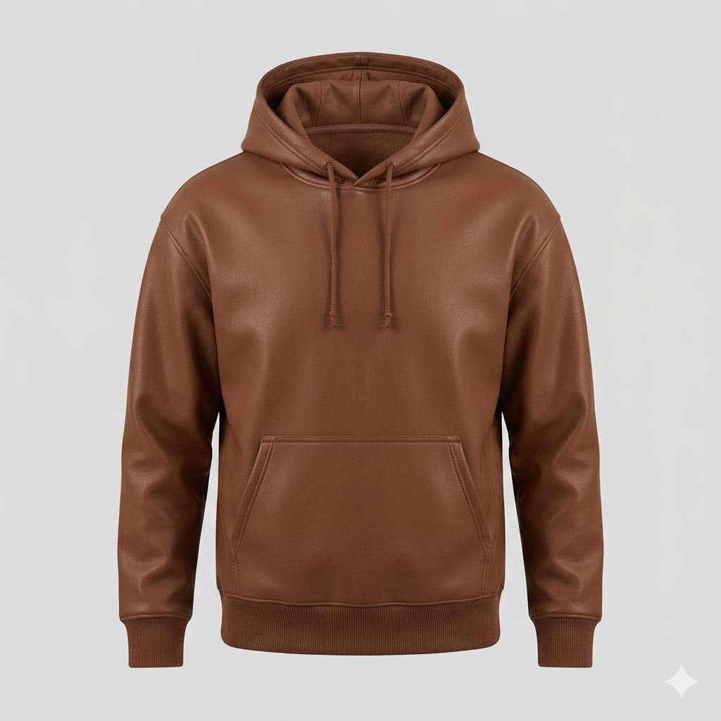 Men's Tan Lambskin Premium Original Leather Pullover Hoodie