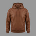 Men's Tan Lambskin Premium Original Leather Pullover Hoodie
