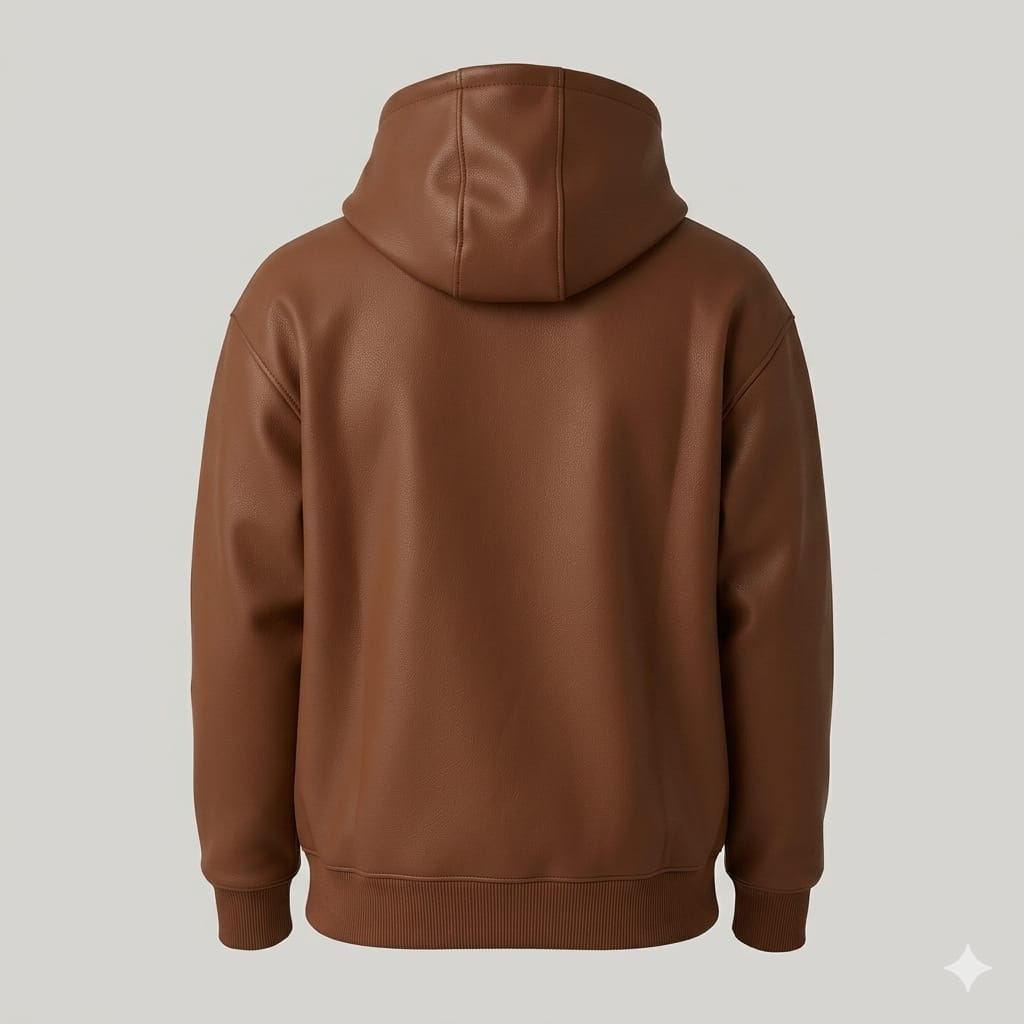 Men's Tan Lambskin Premium Original Leather Pullover Hoodie