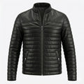 Men's Black Original Premium Horizontal Quilted Leather Jacket
